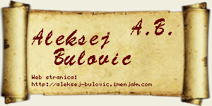 Aleksej Bulović vizit kartica